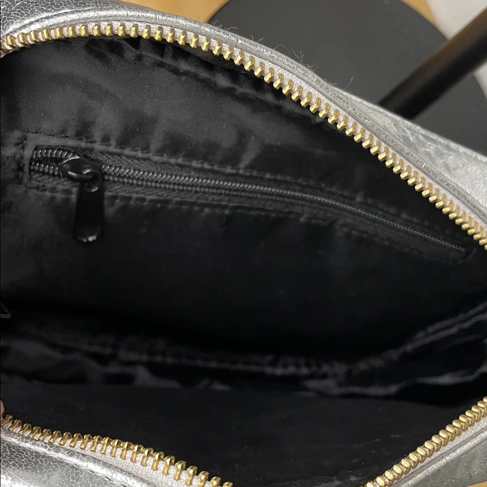 Victoria's Secret Metallic Silver Cosmetic Bag